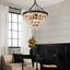 Fokje 9-Light 24" Tiered Black Crystal Chandelier