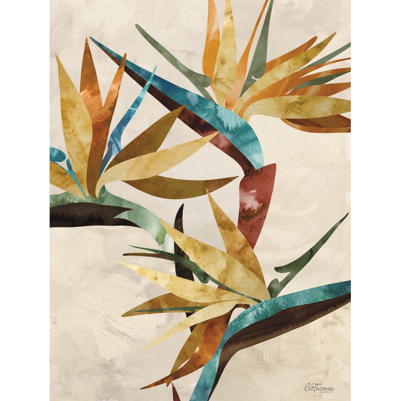 Oiseau moderne du paradis sur toile, H 12 po x l 8 po