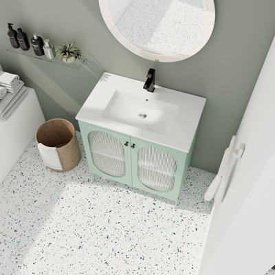 Meuble-lavabo simple 30 po avec comptoir en céramique