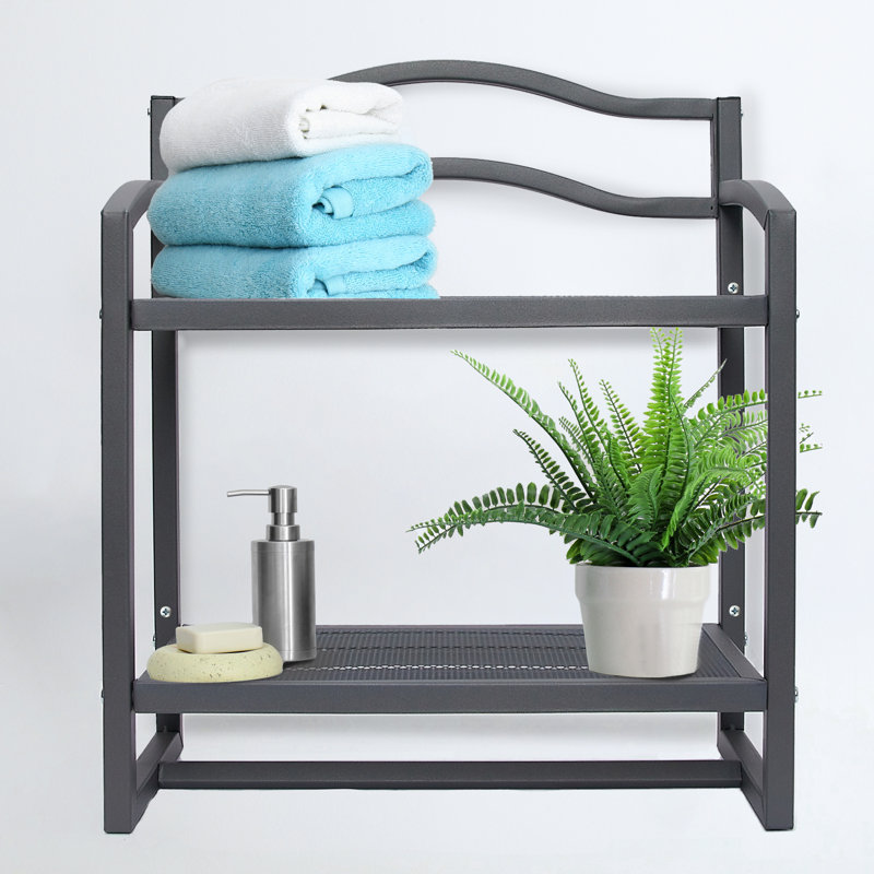 Smoljanski Metal Bathroom Shelves, Grey