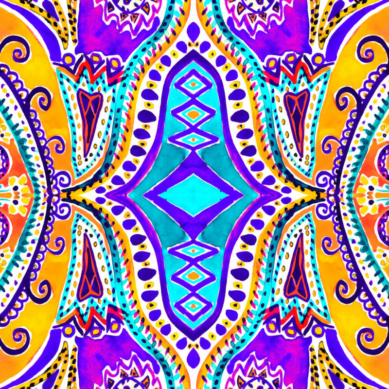 «Paisley Mauve» par Amy Sia, reproduction sur toile tendue, L 12 po x H 12 po
