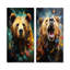 Ensemble de 2 décorations murales en métal Expressionist Grizzly Bear Vigor-2058785233