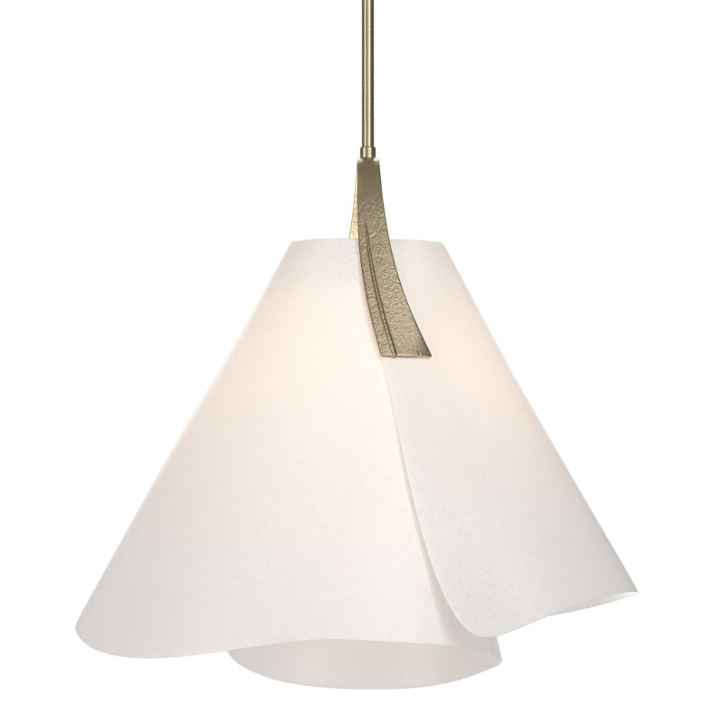 Luminaire suspendu simple à 1 lumière de 17,5 po Mobius, Or doux, 63.7"