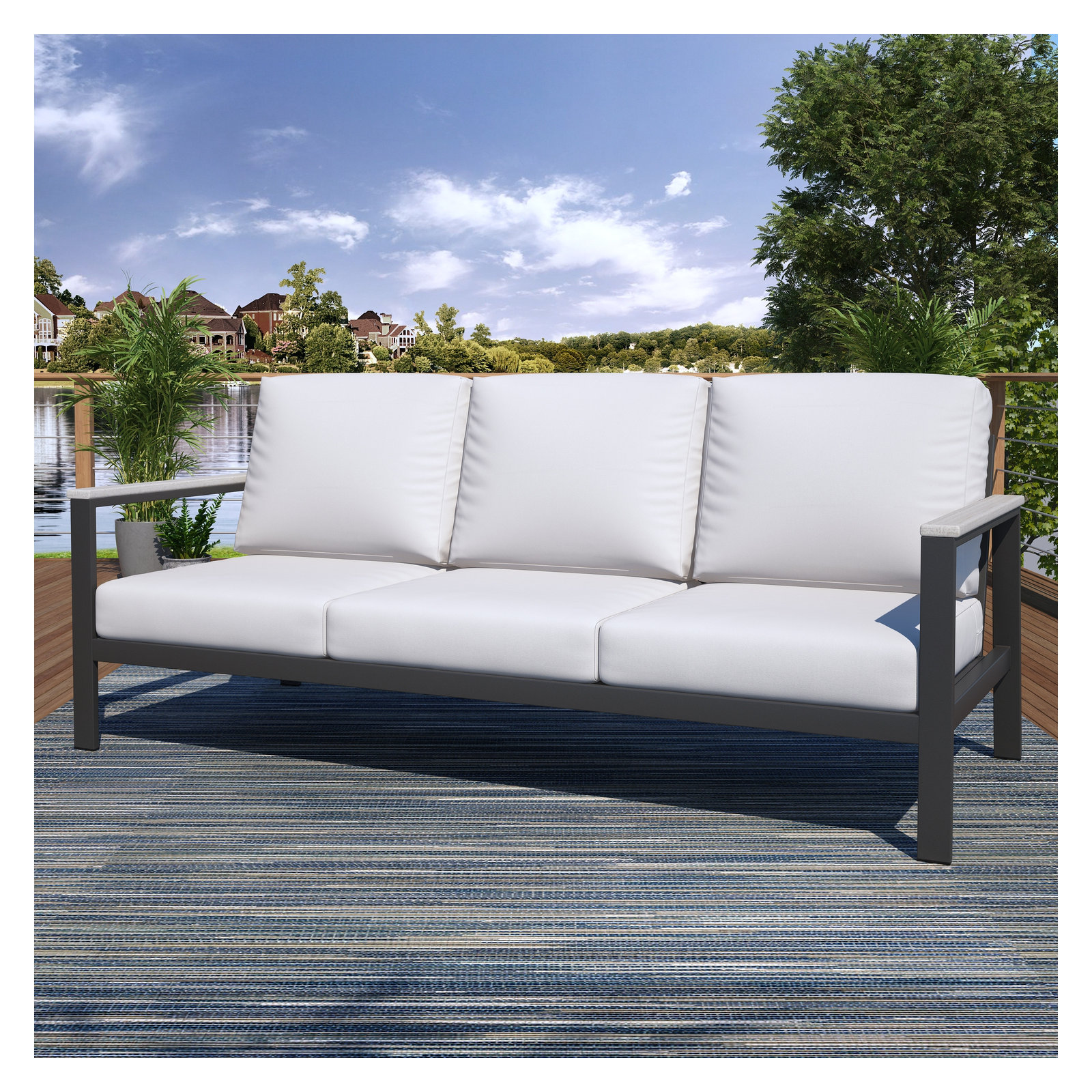 Townsend 5 Piece Sofa Seating Group with Sunbrella® Cushions, Sunbrella Canvas Natural