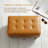 Ginger Yellow Semi Pu Imitation Leather Storage Footstool, Wear-resistant And Easy To Clean, Solid Wood Frame, High Elasticity Sponge