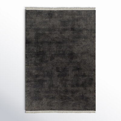 Clio Hand Loomed Wool Area Rug in Onyx/Steel Gray