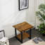  Table de bout transitionnelle en bois massif et fer brun et noir de 24 po avec tablette