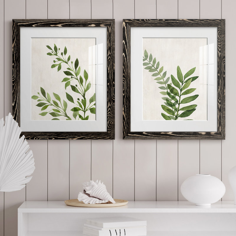 Botanical Wash I - ensemble de 2 reproductions, H 24 po x l 36 po x P 1,5 po, Blanc, H 31,5 po x l 47 po x P 1,5 po