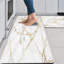 Ensemble de tapis de cuisine doré et blanc - 2 pièces, rembourré anti-fatigue, PVC marbré, antidérapant, imperméable, confort debout, cuisine / bureau / buanderie / évier