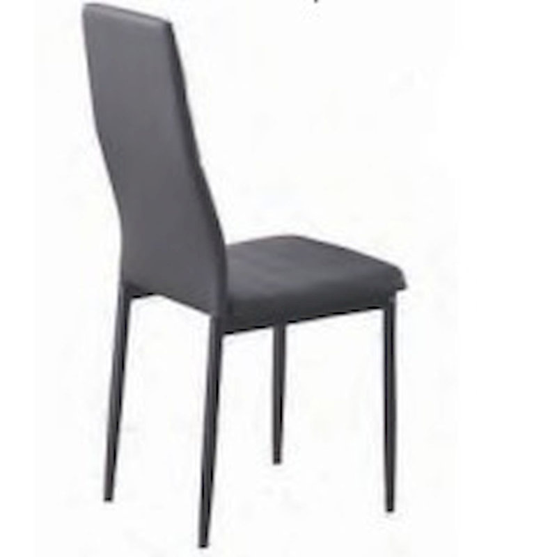 0'' H Polyurethane Upholstered Side Chair, Gray, Gray