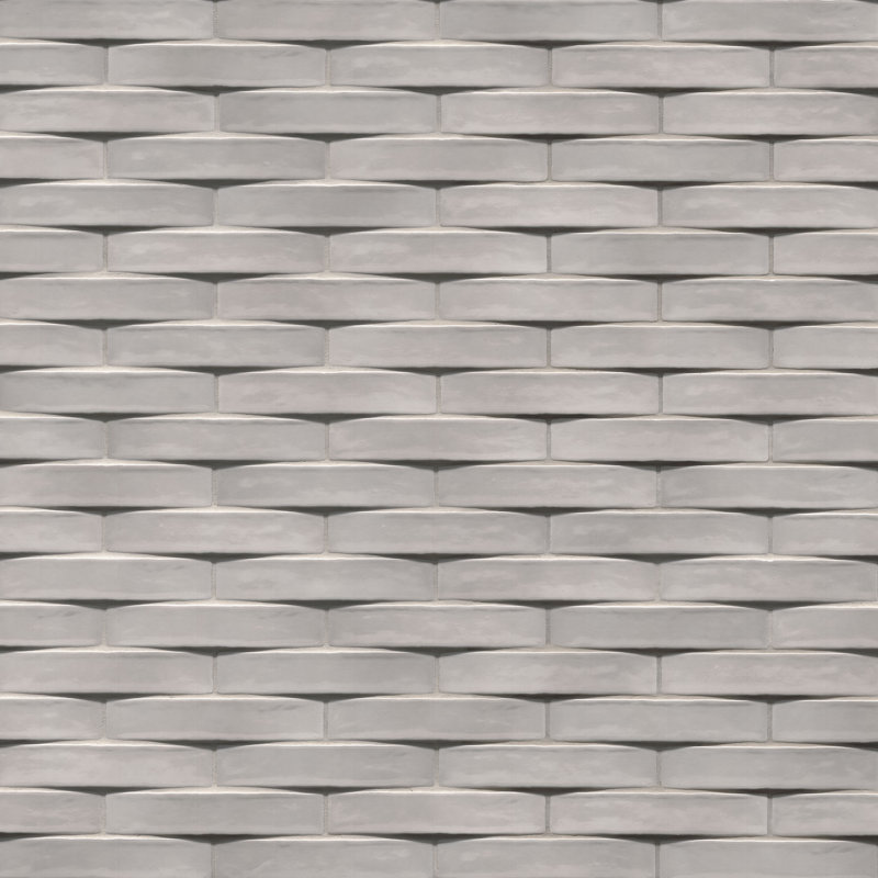 Carrelage mural en céramique brillante 3D 2 po x 10 po Crescentia, Gris tempête