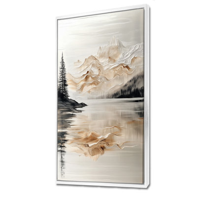 «White Gold Golden Mountain Reflection III», reproduction d'art sur toile, cadre encadré