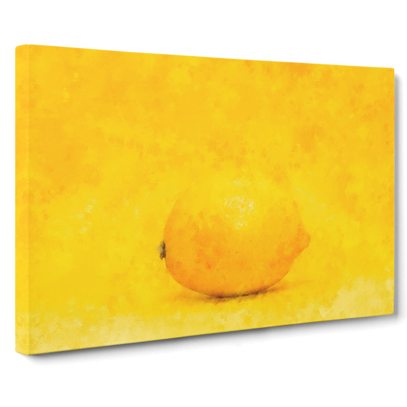 Lemon Yellow - Wrapped Canvas Print, 35cm H x 50cm W x 3cm D
