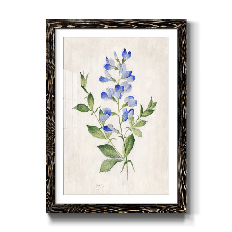 Blue Botanical II - cadre photo, reproduction d'art, H 37,5 po x l 27,5 po x P 1,5 po, Noir