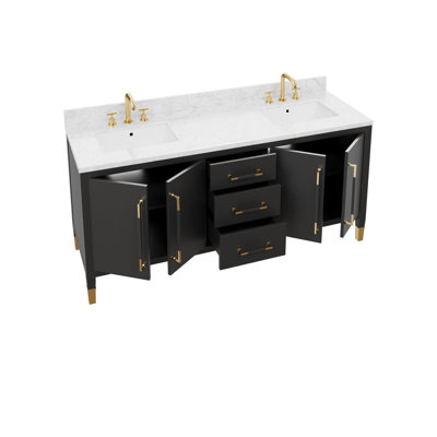 Verona 48" Black Vanity With Rectangular Undermount Sink