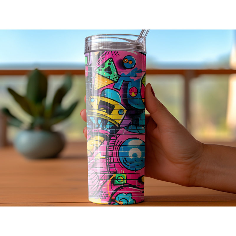 Choose Handmade Tumblers 591ml Vacuum Insulated Stainless Steel (18/8) Travel Tumbler with Straw