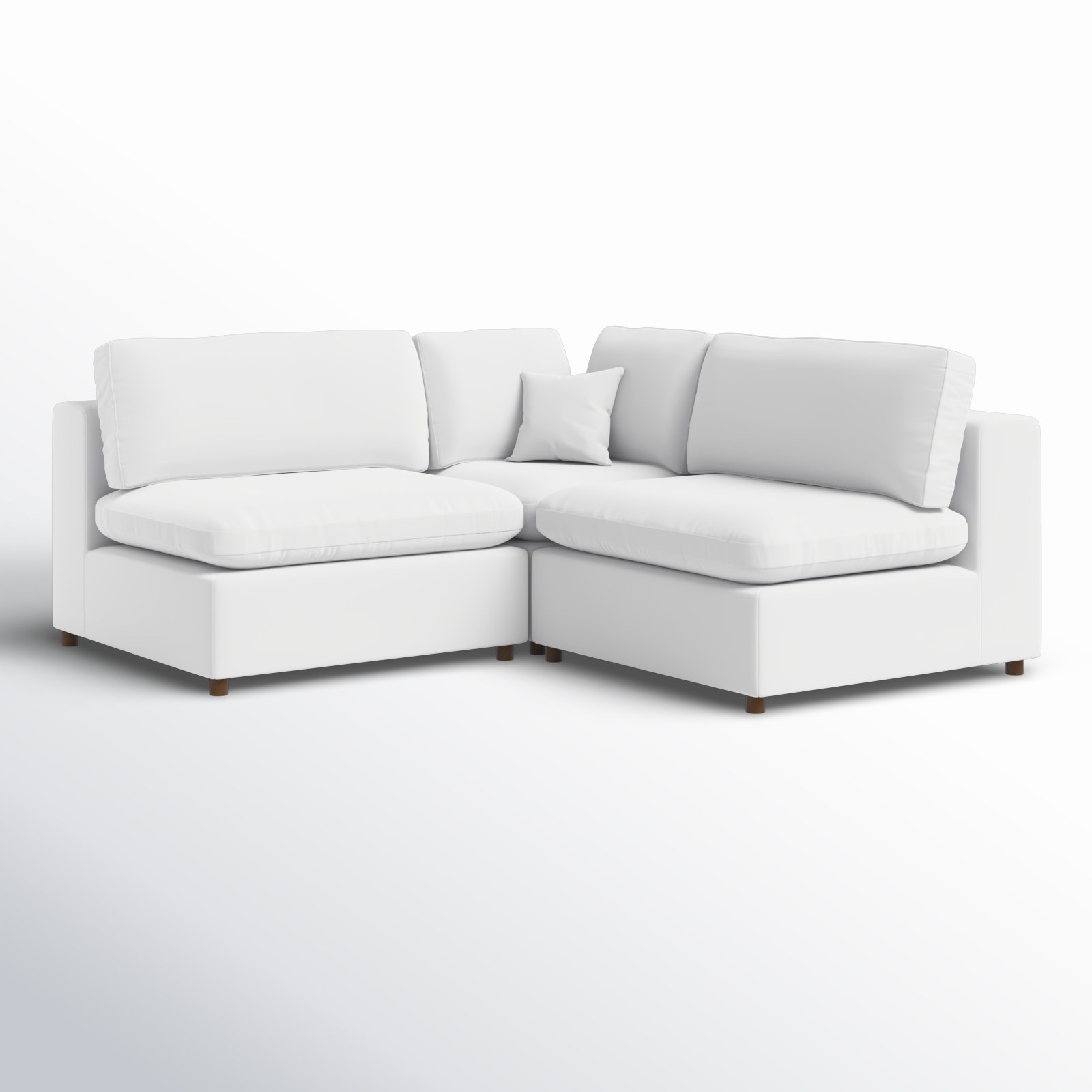 Jossa Upholstered L-Sectional, White Linen Blend