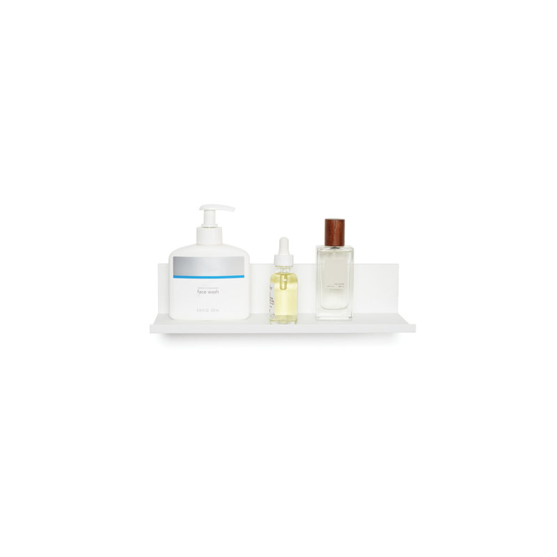 Tablette flottante en métal Aayat, H 2,75 po x l 12,12 po x P 4,87 po, Blanc