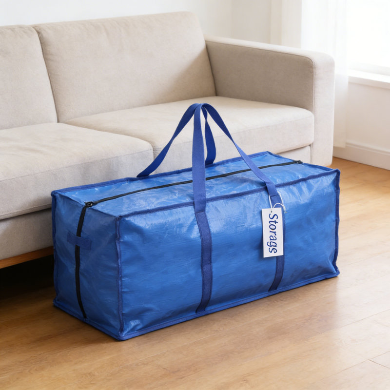Heavy Duty Moving Bags With Strong Zipper And Carry Handles - Stackable Storage Bins For Clothes, Packing, And Home Organization