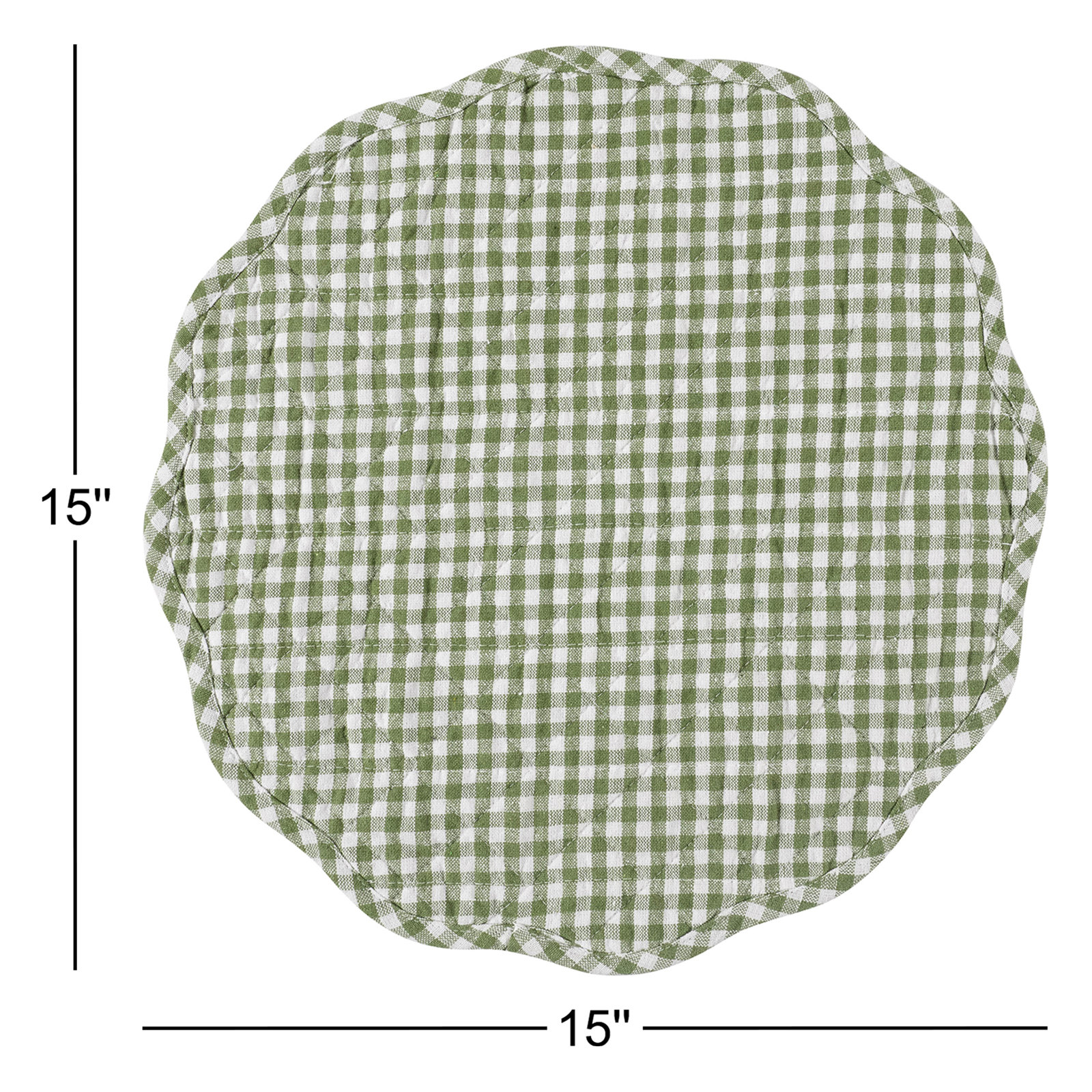 Set of 4 Farmhouse Quilt Placemats, Olive