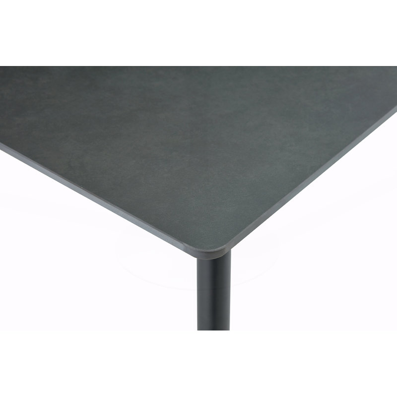 Modern Rectangular Dining Table, Dark Gray / Black