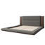 Lit plateforme tapissier de plancher avec tête de lit en bois allongée et tablette de chevet, aucun sommier nécessaire, très grand-203033663