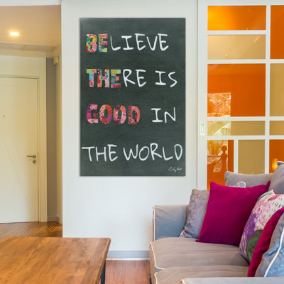 «Believe Saying», art textuel sur toile tendue