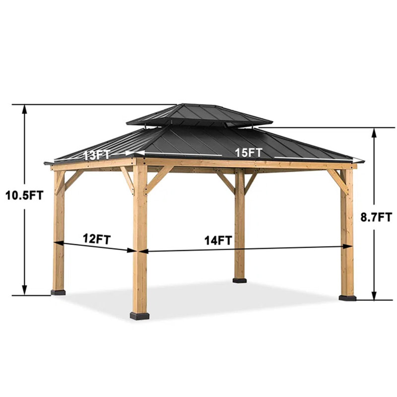 Abri de jardin en bois massif, H 126 po x l 180 po x P 180 po