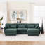 Canapé en forme de U en flanelle de nuage, canapé modulaire 3 places avec accoudoirs ronds et coussins multiples-129606246
