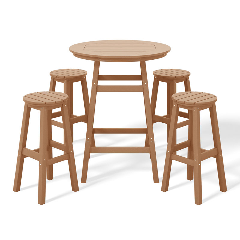 Laguna 5-Piece Round Bar Set, Brown