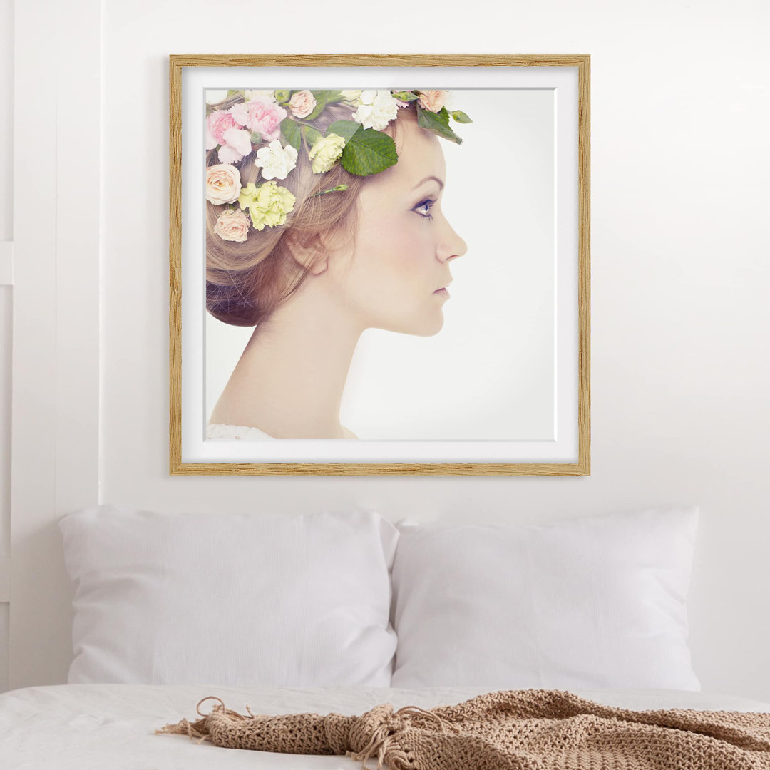 Gerahmtes Papierbild Prinzessin Rosenrot