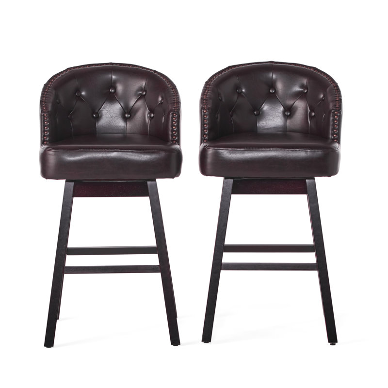 2 tabourets de bar pivotants à 360 degrés, Brun