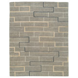 Wool Geometric Area Rug in Gray/Neutral/Taupe