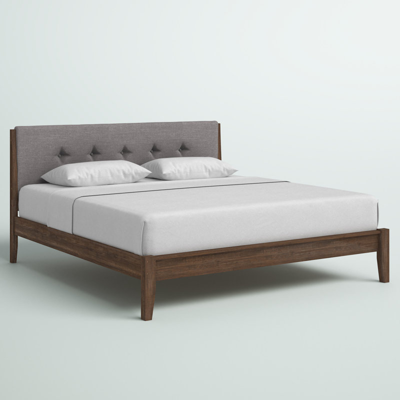 Hayworth Upholstered Platform Bed, King, Gray