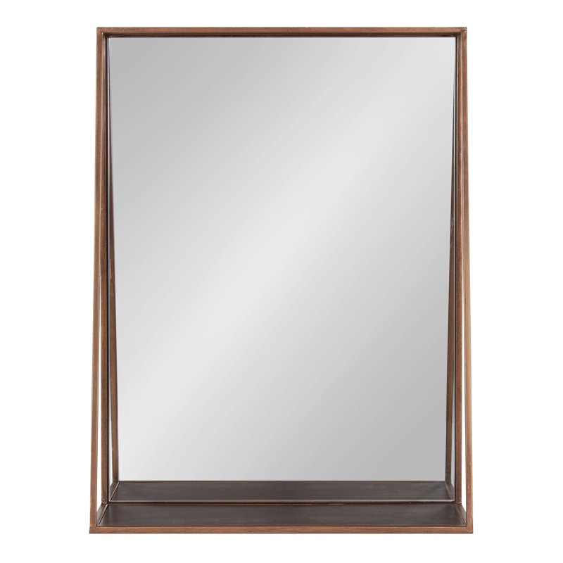 Miroir décoratif avec tablette Carlyssa, 24 po x 18 po, Bronze