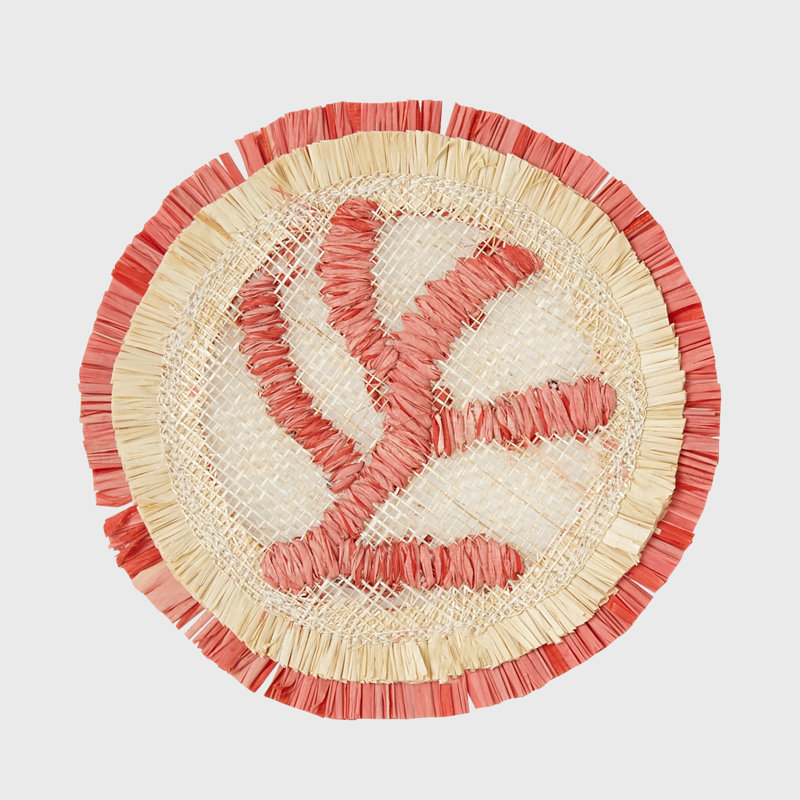 Bee Straw Coasters, Coral