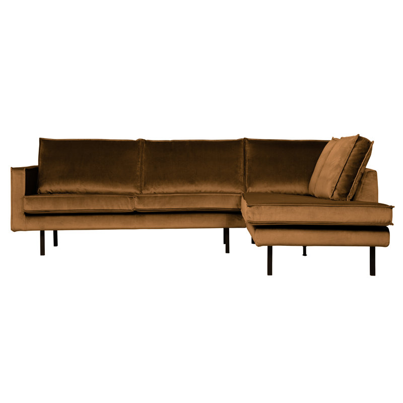 Leather Corner Sofa, Honey Yellow
