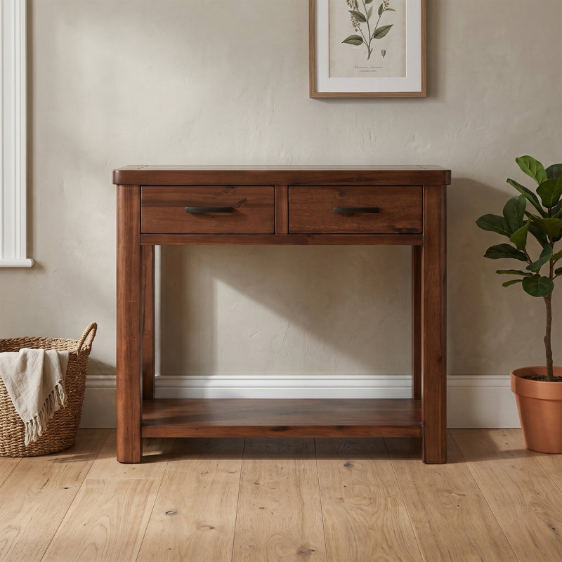 Oruada 90cm Solid Wood Console Table, Dark Brown