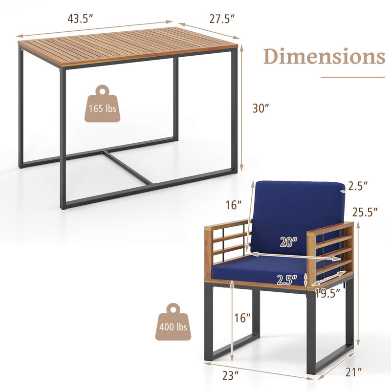 Ensemble de table de salle à manger 3 pièces