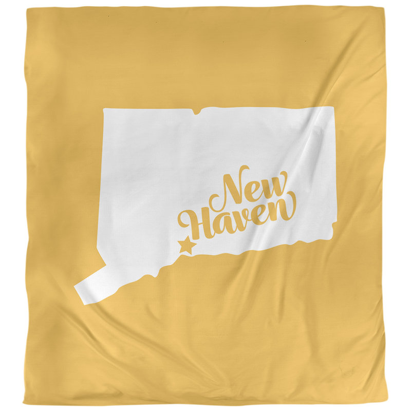 Housse de couette new refuge connecticut, Housse de couette pour très grand lit, Jaune, Microfibre