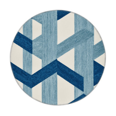Tapis d'intérieur et d'extérieur à carreaux bleu