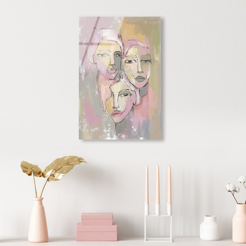 Three Beauties High-Gloss Frameless Acrylic Glass Wall Art Abstract Print by Oliver Gal, Ready to Hang, 10 x 15, 15"H x 10"W