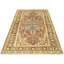 Tapis unique en laine noué à la main des années 1960 de 4 pi 2 po x 6 pi 8 po en jaune / rouge / noir