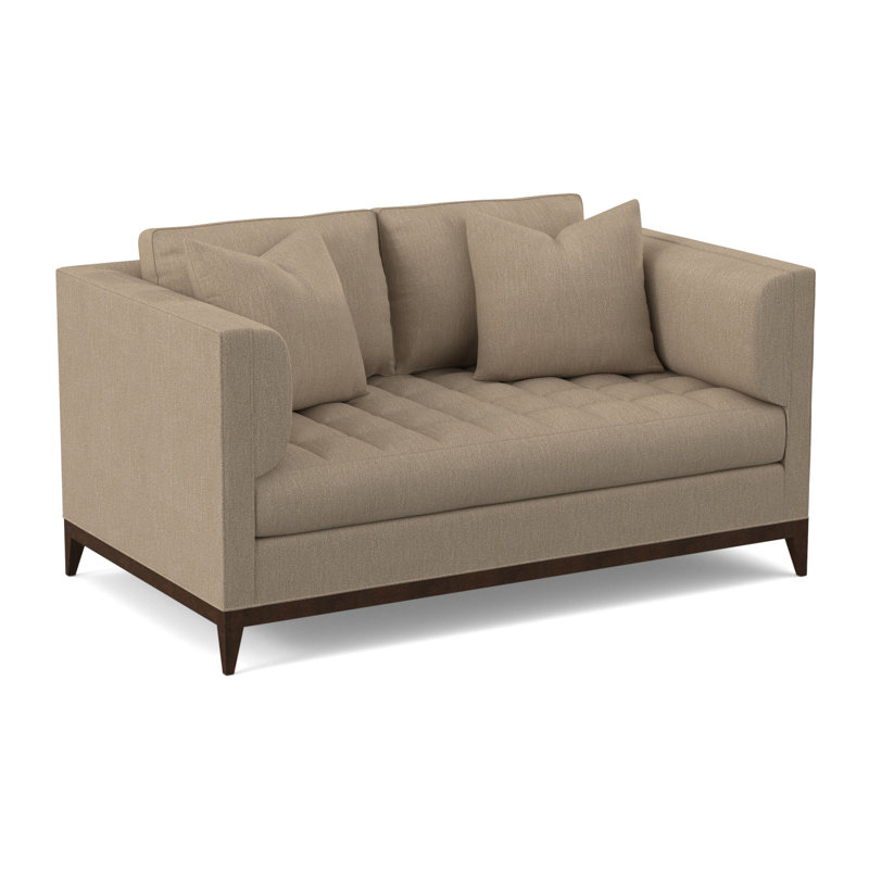 Paramount Loveseat, American Walnut, Stepping Stones Ivory Viscose