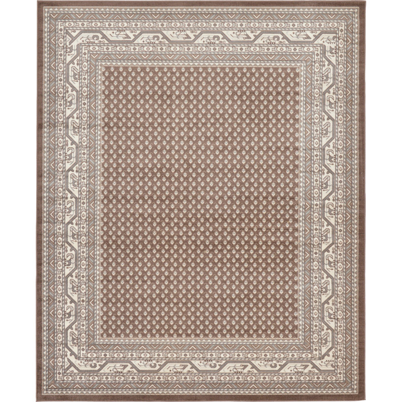 Swinson Geometric Area Rug, Rectangle 7'10" x 10', Brown