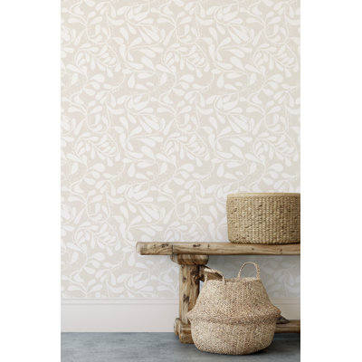 Tonal Wallflower Vines 33' L x 20.5" W Wallpaper Roll