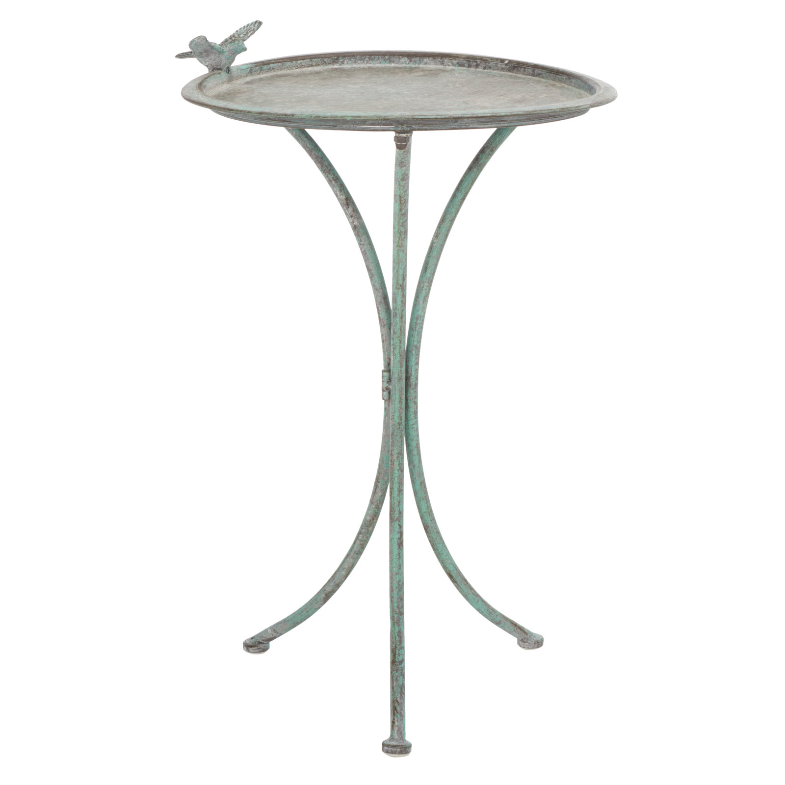 Allison Metal Fountain Birdbath, Antique Green