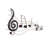 Metal Musical Notes Brown Wall Decor with Gold Details