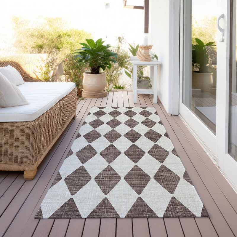 Tapis intérieur / extérieur Loreen avec envers antidérapant, Tapis de couloir 2 pi 3 po x 7 pi 6 po