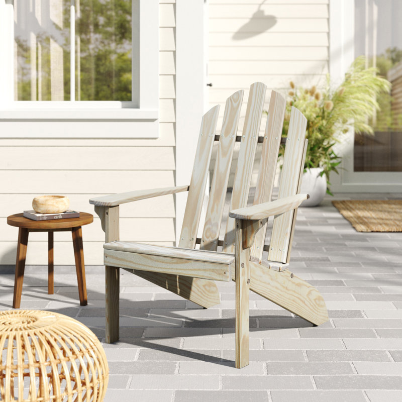 Chaise Adirondack en bois Urich, Brut